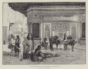 Bij de Fontein van Sultan Ahmed in Constantinopel door Rudolphe Ernst